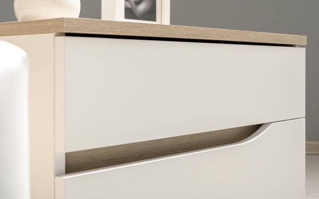 Муссон мебель для спальни: кровать 1600, основание, тумбочка и комод 4-ре ящика цвет белый/дуб эндгрейн элегантный