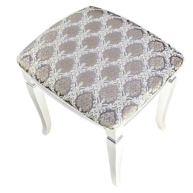 Банкетка Васко В 106Н белый/серебро, Маркус серебро