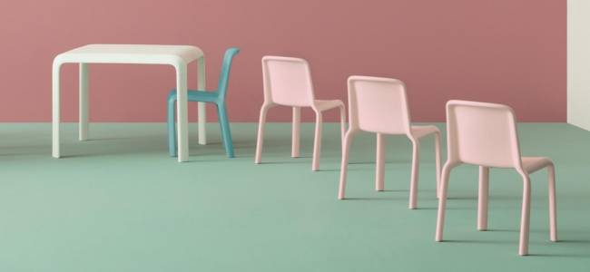 Стул пластиковый детский Snow Junior желтый 420х450х625 мм