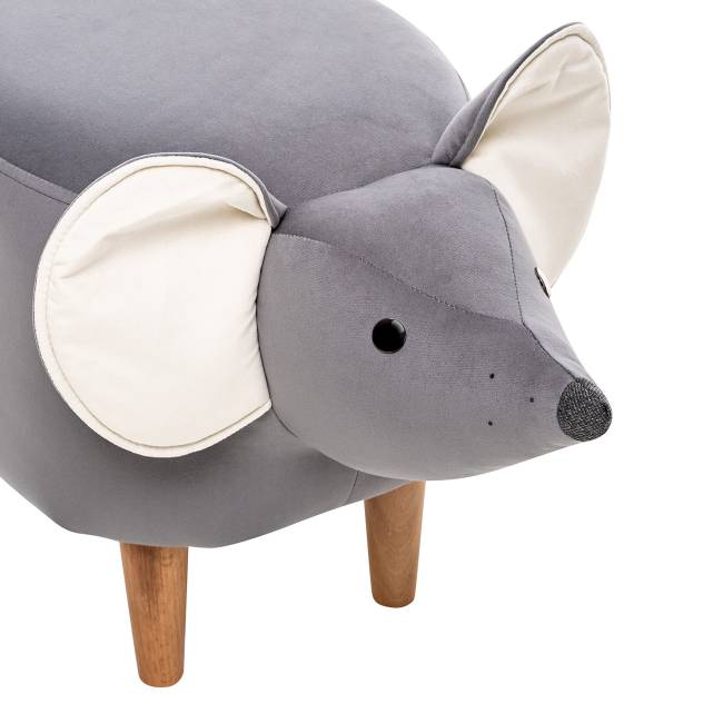 Пуф Leset Мышка V32 серый, компаньон V01 белый Бук