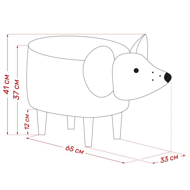 Пуф Leset Мышка V32 серый, компаньон V01 белый Бук