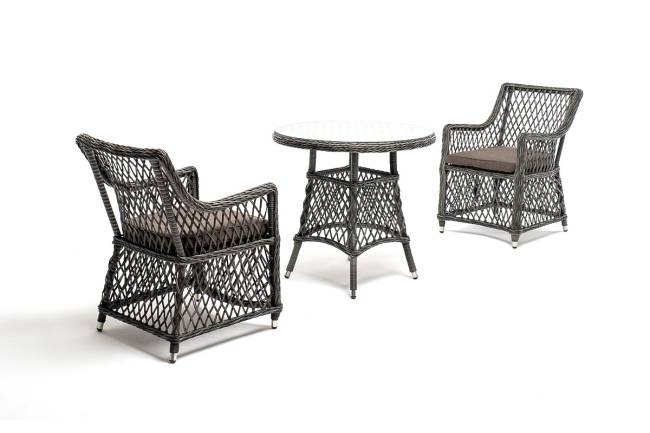 "Эспрессо - 80 L" обеденная группа плетеная, цвет графит "Эспрессо - 80 L" обеденная группа плетеная, цвет графит