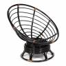 Кресло-качалка PAPASAN/ПАПАСАН w 23/01 B /с подушкой/ 115х78х104 см, Antique brown (античный черно-коричневый), экошерсть Коричневый, 1811-5 Antique brown (античный черно-коричневый)