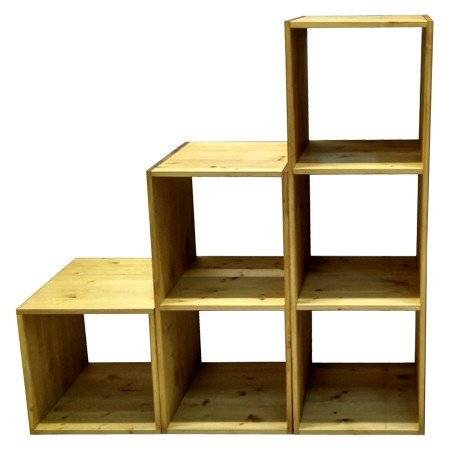 Стеллаж Куб 1 сосна, искусственное старение