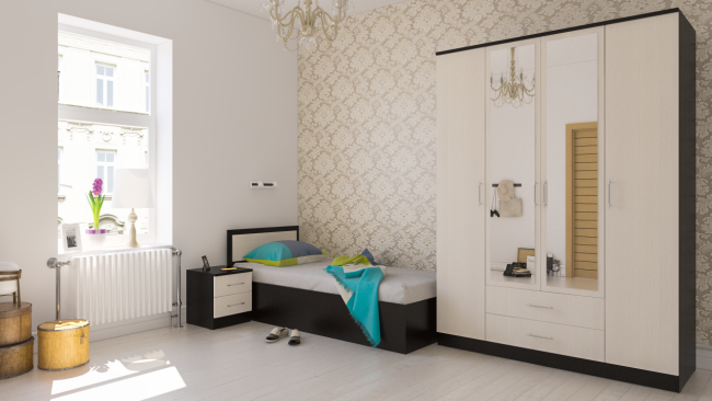 Кровать Фиеста 900 цвет венге/дуб лоредо Кровать Фиеста 900 цвет венге/дуб лоредо