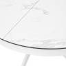 Стол TRENTO 120 HIGH GLOSS STATUARIO Белый мрамор глянцевый, керамика/ белый каркас, ®DISAUR