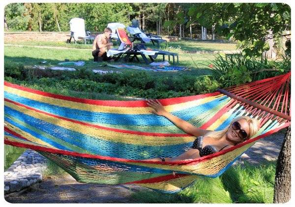 Гамак одноместный плетеный MEXICO красный mixed