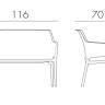 Диван пластиковый Net Bench агава 1160х700х860 мм