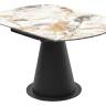 Стол TERAMO 135 GLOSS GRAND JADE SOLID CERAMIC, керамика, поворотн.механизм / Черный каркас, ®DISAUR
