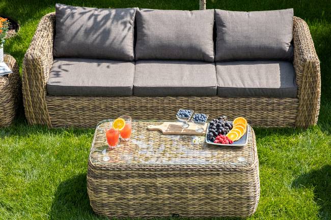 "Кальяри" лаунж-зона из искусственного ротанга (гиацинт), цвет соломенный