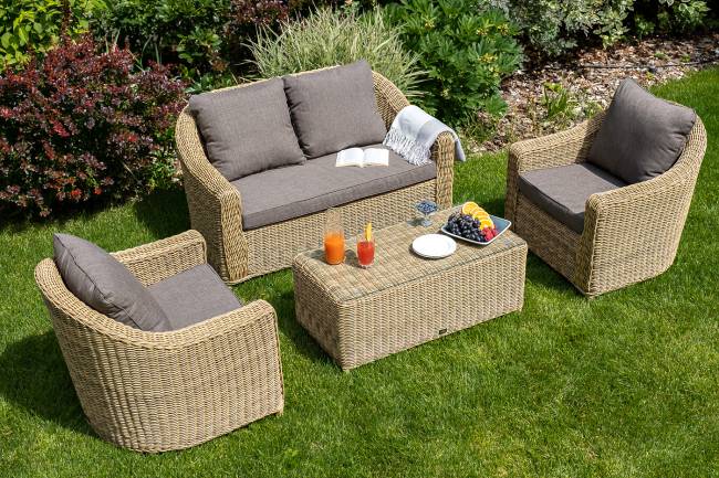 "Кон Панна" лаунж-зона из искусственного ротанга, цвет соломенный "Кон Панна" лаунж-зона из искусственного ротанга, цвет соломенный