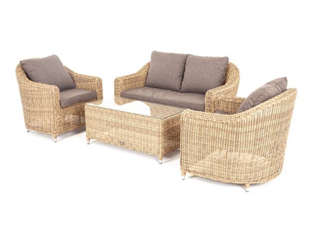 "Кон Панна" лаунж-зона из искусственного ротанга, цвет соломенный "Кон Панна" лаунж-зона из искусственного ротанга, цвет соломенный