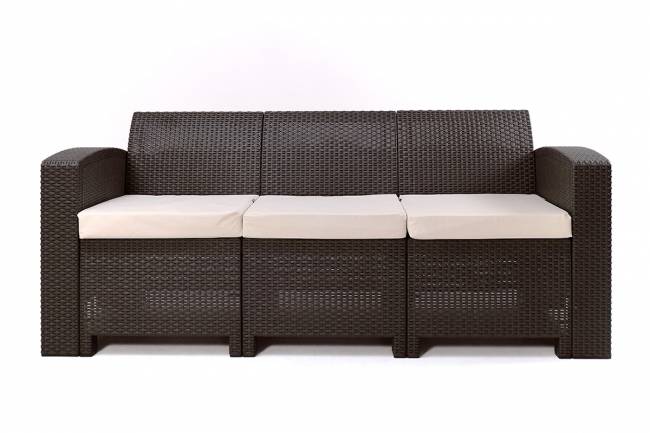 Rattan premium, диван трехместный, венге