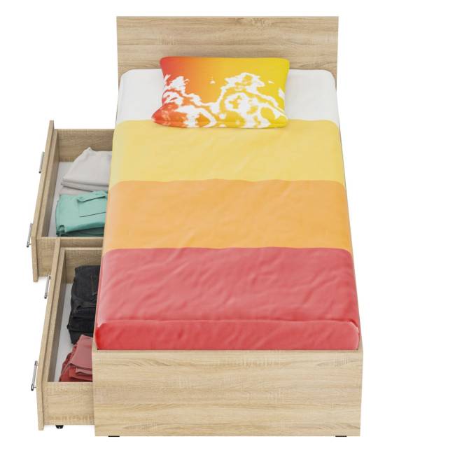 Кровать с ящиками Стандарт 0900 цвет дуб сонома