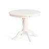Стол STEFANO круглый бук, мдф, D90+30x77см, Ivory white Ivory white бук, мдф