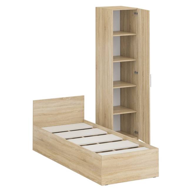 Кровать односпальная 800 с пеналом Стандарт цвет дуб сонома