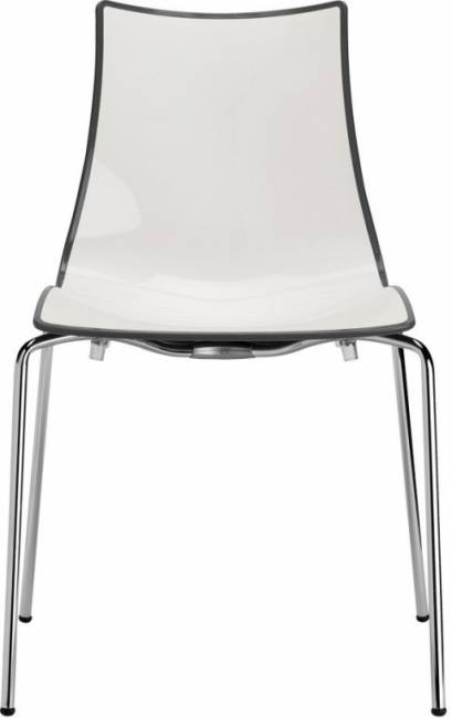 Стул пластиковый Zebra Bicolore 4 legs хром, белый, антрацит 550х520х830 мм