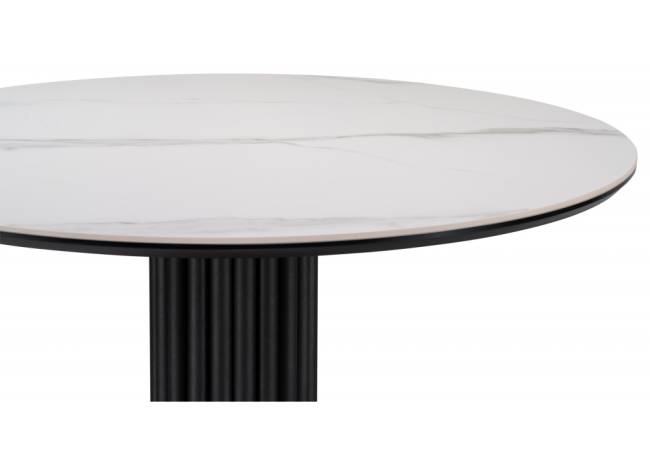 Керамический стол Кэмерон 90х90 белый мрамор snow white / черный