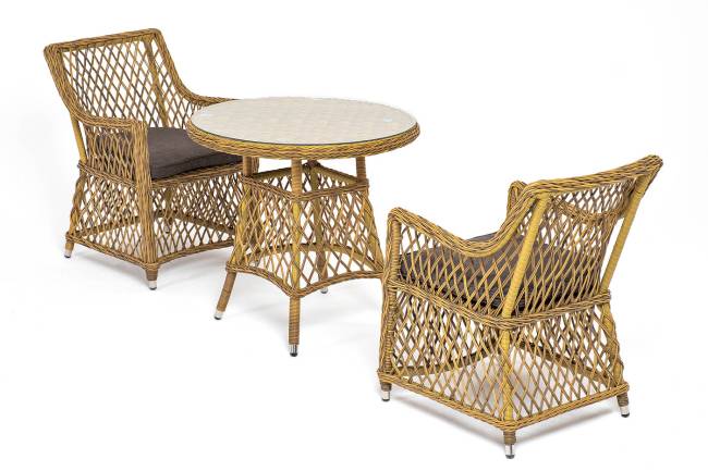 "Эспрессо - 80 L" обеденная группа плетеная, цвет соломенный "Эспрессо - 80 L" обеденная группа плетеная, цвет соломенный