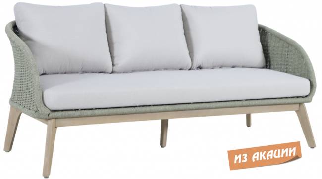 Диван деревянный трехместный Madrague светлый тик, бежевый 1860х803х774 мм