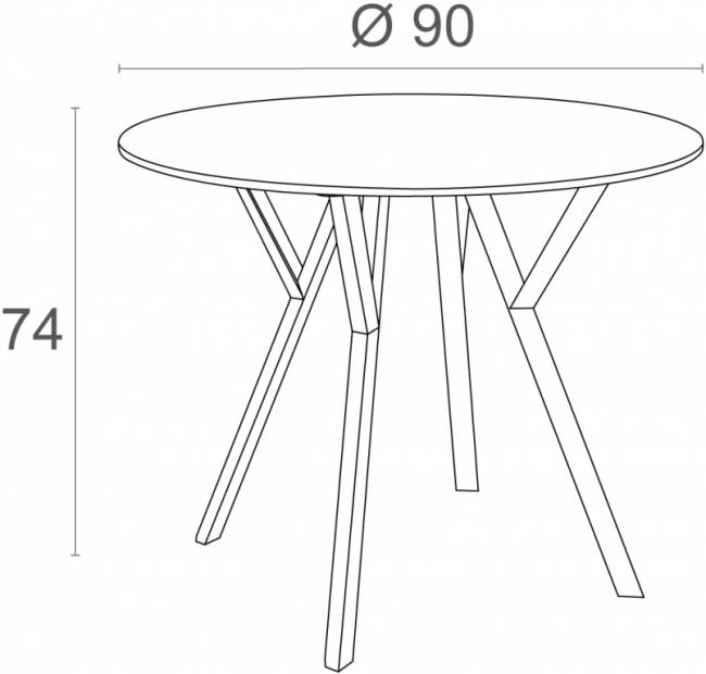 Стол пластиковый Max Table Ø90 белый Ø900х740 мм Стол пластиковый Max Table Ø90 белый Ø900х740 мм