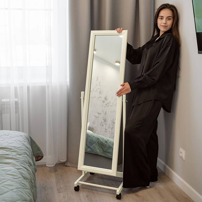 Зеркало напольное В 27Н слоновая кость 137 см х 42,5 см