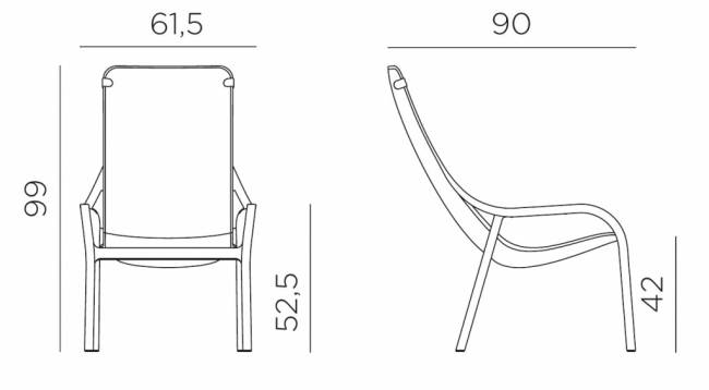 Лаунж-кресло пластиковое Net Lounge ментоловый 615х900х990 мм