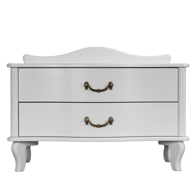 Тумбочка Джульетта широкая 2 ящика молочный дуб Л