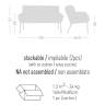 Диван мягкий Coachella 1360х665х810 мм