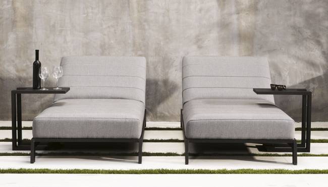 Шезлонг-лежак мягкий Bite антрацит, темно-серый 2030х900х600 мм