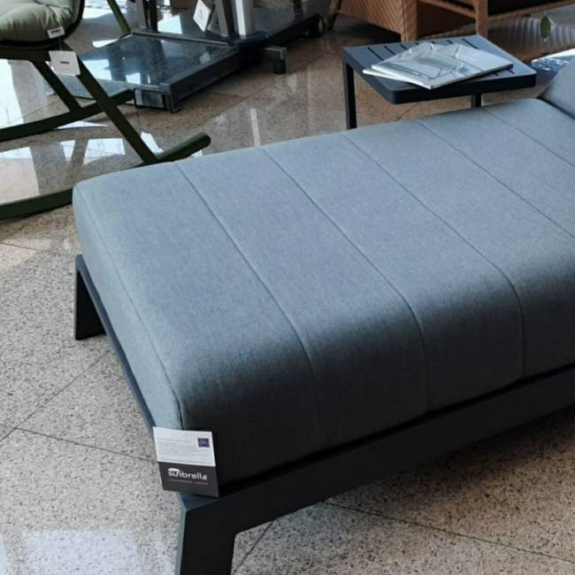 Шезлонг-лежак мягкий Bite антрацит, темно-серый 2030х900х600 мм