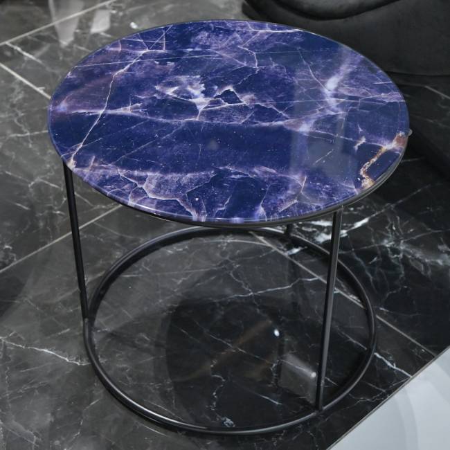 Набор кофейных столиков Tango темно-синий с чёрными ножками, 2шт Набор кофейных столиков Tango темно-синий с чёрными ножками, 2шт