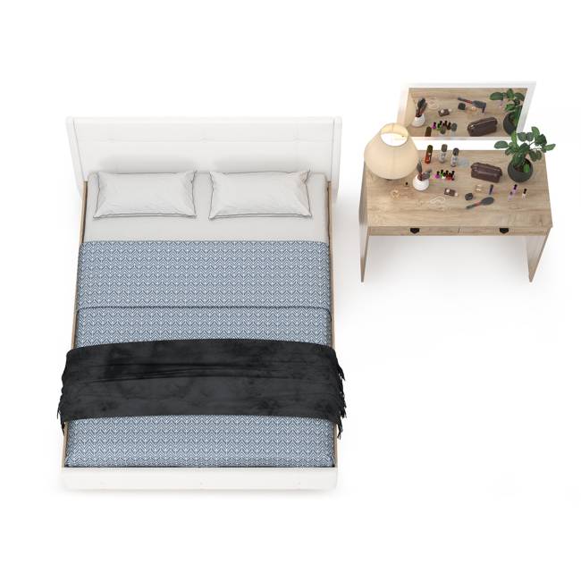 Кровать Муссон с подъёмным ортопедом и стол Бостон с зеркалом цвет белый/дуб эндгрейн элегантный/кожзам белый Кровать Муссон с подъёмным ортопедом и стол Бостон с зеркалом цвет белый/дуб эндгрейн элегантный/кожзам белый