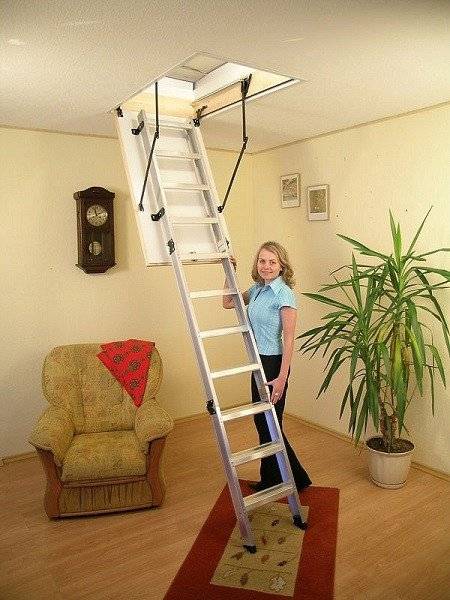 Алюминиевая чердачная лестница Alu-Profi 120х70