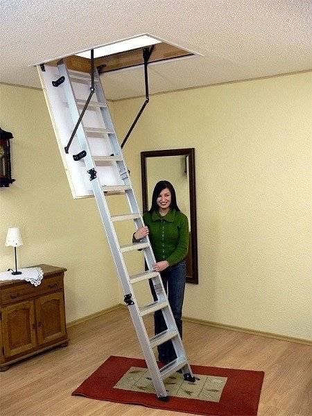 Алюминиевая чердачная лестница Alu-Profi 120х70