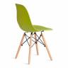 Стул CINDY (EAMES) (mod. 1801) дерево бук/металл/сиденье пластик, 45x51x82 см, Olive (оливковый)  (Комплект из 4 шт.) оливковый