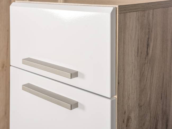 Шкаф для одежды Лайн 08.122 цвет дуб крафт серый/фасады МДФ белый глянец