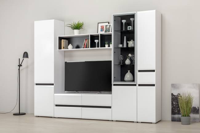 Полка Сидней 15.57 цвет белый/чёрный Полка Сидней 15.57 цвет белый/чёрный