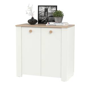 Тумба с дверками Джастин 16.228.02 цвет белый шагрень/дуб белый эксклюзив