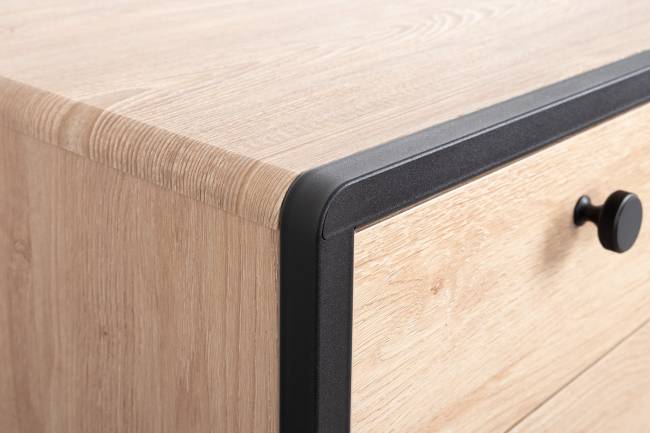 Два письменных стола Брюс цвет чёрный/Battle rock Santiago/столешница МДФ ель карпатская