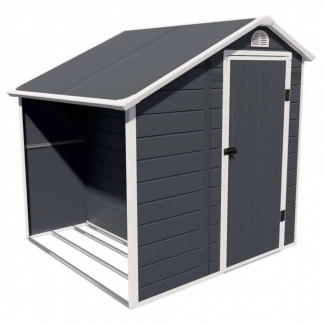 Сарай/Дровница  Wotex Storage-02-3 (серый с белым) 204x192x204 cм Сарай/Дровница  Wotex Storage-02-3 (серый с белым) 204x192x204 cм