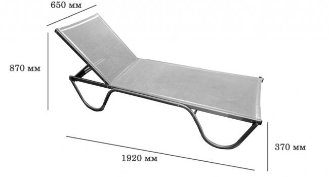 Шезлонг-лежак металлический Ankara тортора 1920х650х870 мм Шезлонг-лежак металлический Ankara тортора 1920х650х870 мм