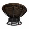 Кресло-качалка PAPASAN/ПАПАСАН w 23/01 B /с подушкой/ 115х78х104 см, Antique brown (античный черно-коричневый), ткань Коричневый, 3М7-147