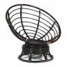 Кресло-качалка PAPASAN/ПАПАСАН w 23/01 B /с подушкой/ 115х78х104 см, Antique brown (античный черно-коричневый), ткань Коричневый, 3М7-147